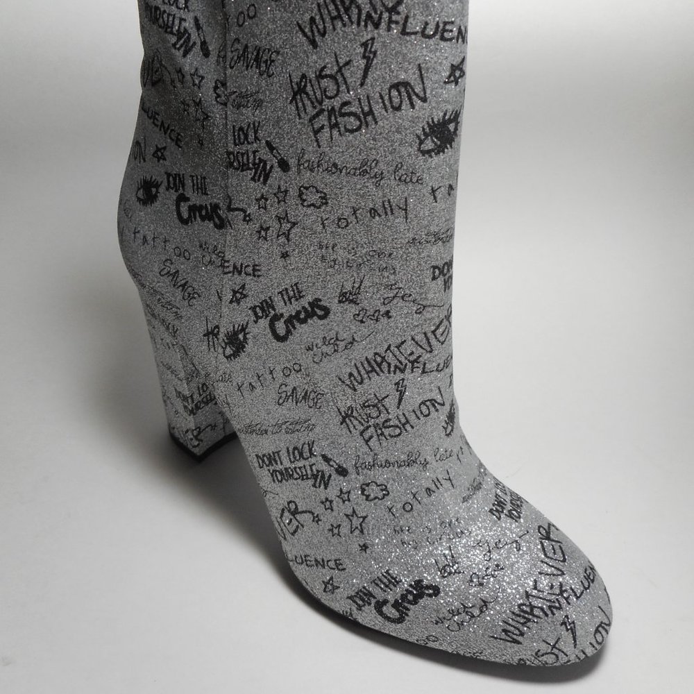 NEW SAM ELDELMEN Silver Retro Club Style Ankle Boots - Picture 3 of 8